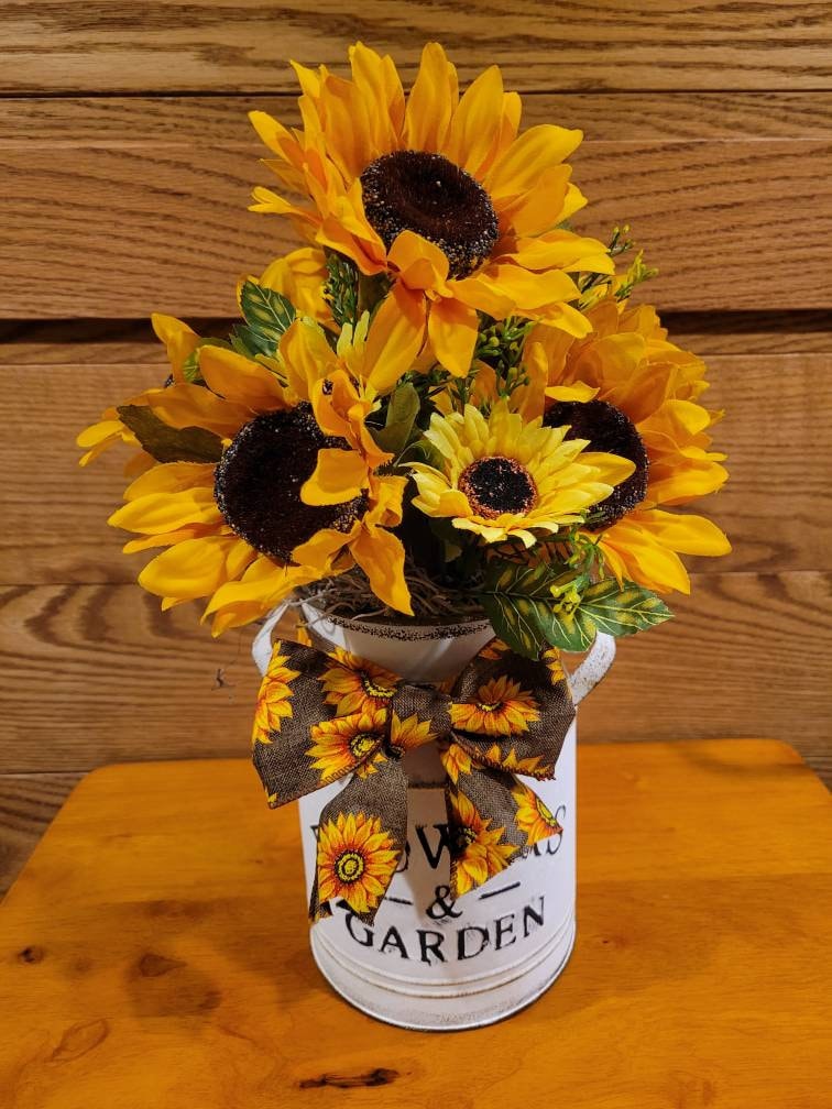 Sunflower Milk Can Etsy