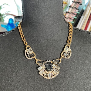 Chunky Gold Tone Statement Necklace Women&#39;s Fashion 18&quot;-20&quot;