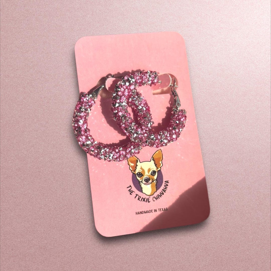 Pink Glitter Hoop Earrings – Game Day Acrylic Earrings - Etsy