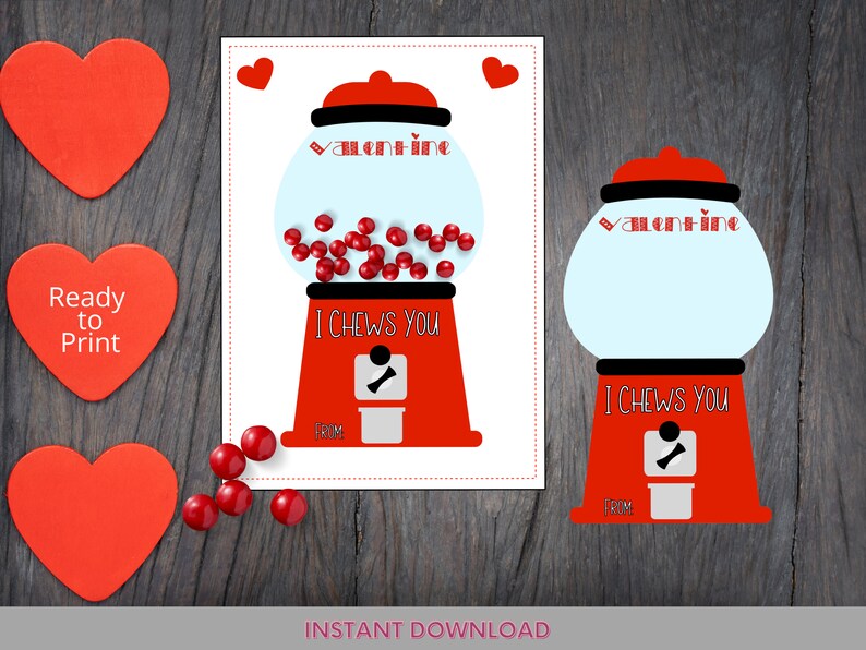 INSTANT DOWNLOAD I Chews You Bubblegum Printable/ Valentine - Etsy