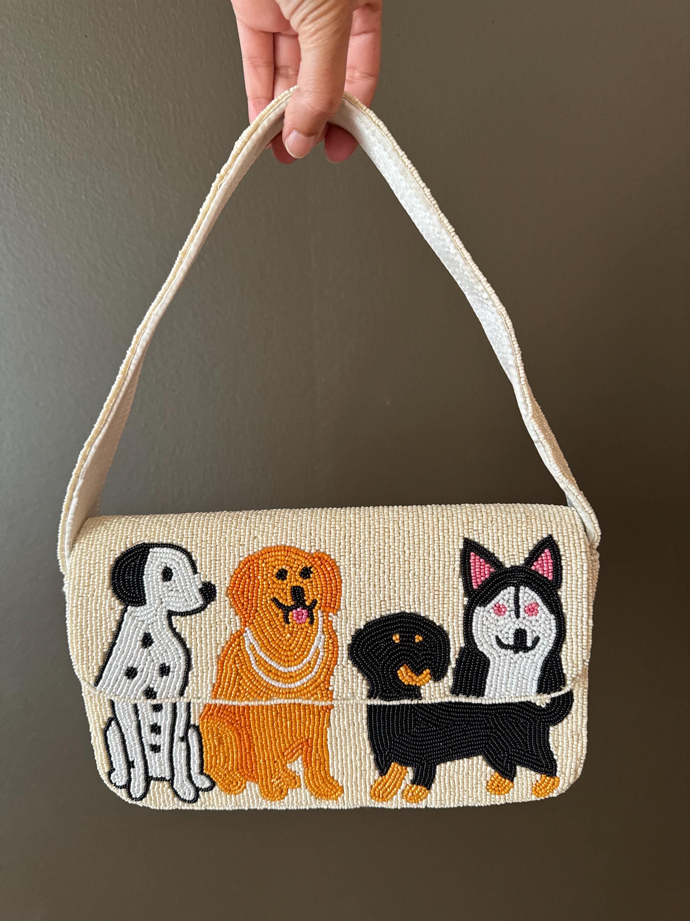 犬モチーフ ビーズハンドバッグ ハンドメイドビーズ犬種ショルダーバッグ - 愛犬家へのギフト - Etsy 日本