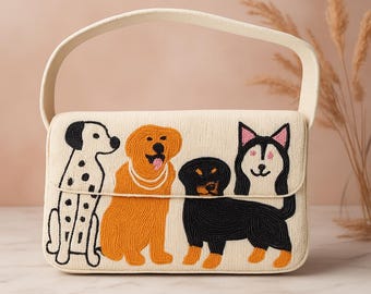 ハンドメイドビーズ犬種ショルダーバッグ - 愛犬家へのギフト - Etsy 日本