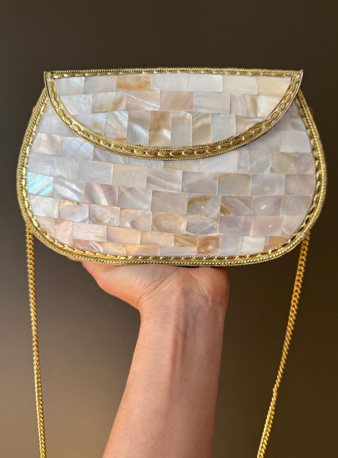 ●SAENGIN STUDIO● MOTHER-OF-PEARL VELVET HAND BAG ☆SAENGIN STUDIO☆ MOTHER-OF-PEARL VELVET HAND BAG