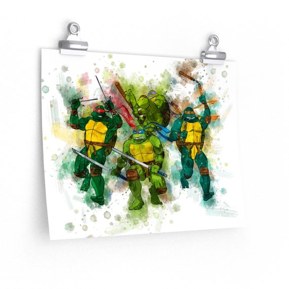 Teenage Mutant Ninja Turtles Watercolor Print TMNT Digital - Etsy