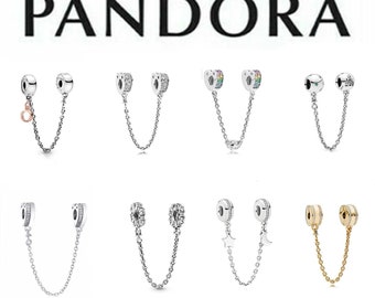S925 ALE Silver Different Style of Safety Chain Charm Fits Pandora Bracelets , Gift for her, Flash Sale!
