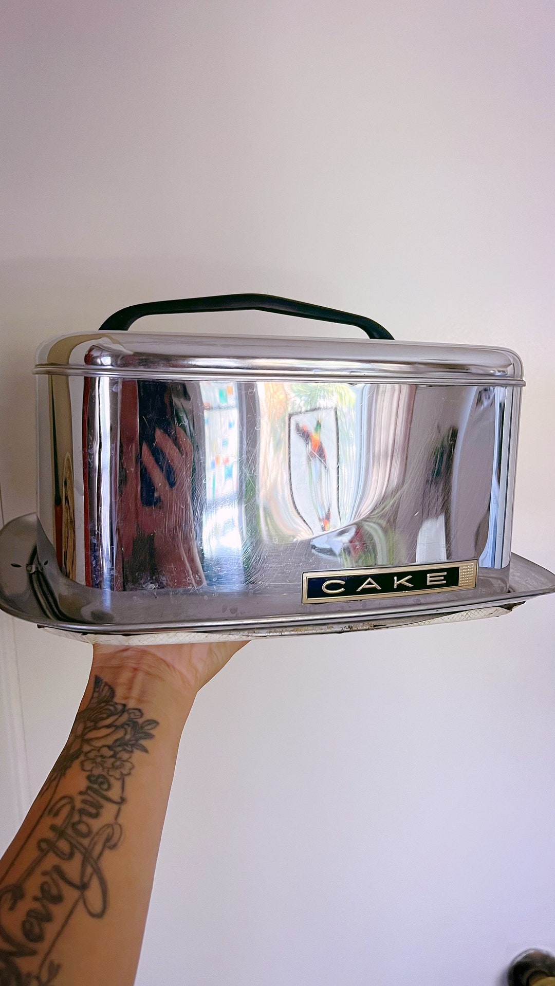 Vintage Polished Stainless Steel cake Carrier Etsy