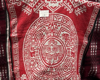 Mexican Jorogo with cap, double-sided poncho with Mexican designs. Unisex Jorongo.