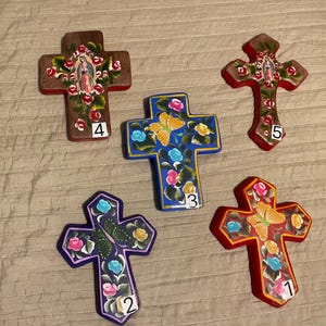 Ceramic Cross. Talavera Cross Ornament. Mexican Ceramic Art.