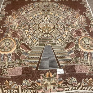 Mexican Blanket,  QUEEN Size Quilt, Reversible Cover. Mexican motifs with beautiful designs and traditional colors.