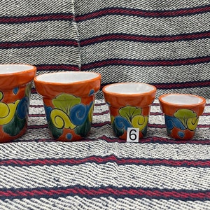 5 mini pots set. Mexican ceramic pots. Talavera pots. Planters & Pots. Handmade. Indoor. Outdoor.