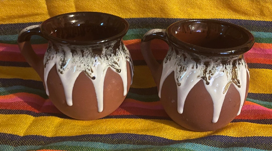 JARRITOS Mexican Coffee Mugs. Jarritos De Barro. Set of 2 Etsy