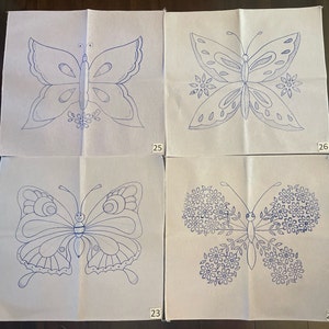 Embroidery napkins. Servilletas para Bordar. Animal Embroidery. Servilletas de 45cm X 50cm. BUTERFLY.