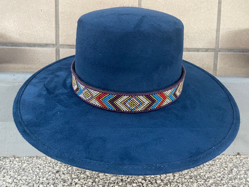 Chapeau mexicain. Fait main en daim. Modèle CORDOBE. Taille L. Chapeau à bord plat. Bonnet avec toquilla en solde image 5