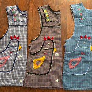 Mexican Traditional Apron.  Mandil bordado. Embroidered polyester Apron. Size L or tall M. (1)