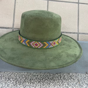 Chapeau mexicain. Fait main en daim. Modèle CORDOBE. Taille L. Chapeau à bord plat. Bonnet avec toquilla en solde image 6