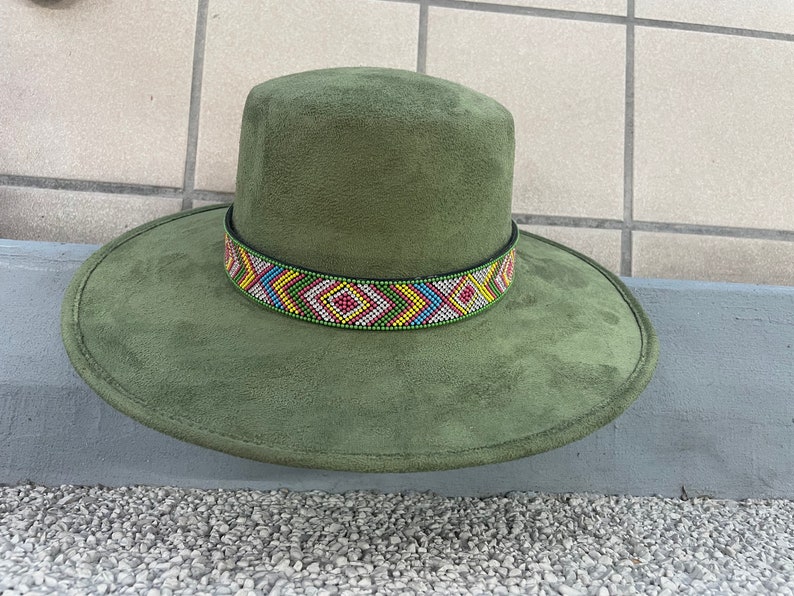 Chapeau mexicain. Fait main en daim. Modèle CORDOBE. Taille L. Chapeau à bord plat. Bonnet avec toquilla en solde image 6