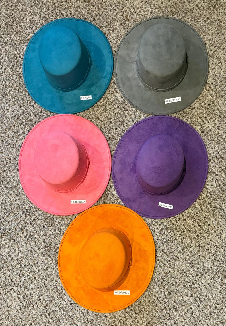 Chapeau mexicain. GRAND MODÈLE EN CORDOBES à bord plat. Chapeau en daim végétalien image 8