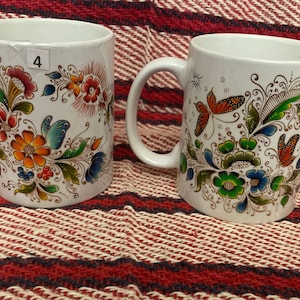 Ceramic Mug. Collectible art from Michoacan. Mexican Mug. Beautiful hand painted mug.