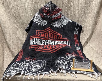 Mexican Jorogo with cap, double-sided poncho with Mexican designs. Unisex Jorongo.