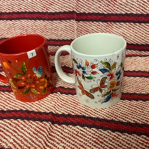 Ceramic Mug. Collectible art from Michoacan. Mexican Mug. Beautiful hand painted mug.