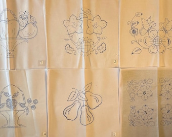 Stickerei Servietten. BLUMEN. Servietten für Bordar de 45 cm X 50 cm.