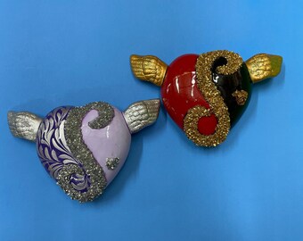 CORAZON MEXICANO. Corazones de milagro con hermoso diseño y colores