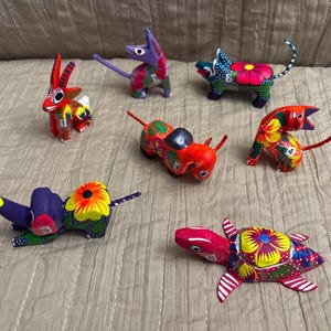 Mini alebrijes. Alebrijes Oaxaca. ALEBRIJES II with traditional designs.