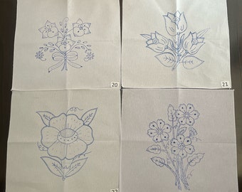 Embroidery napkins. Servilletas para Bordar. Servilletas de 45cm X 50cm. FLOWERS.