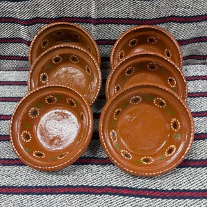 Set de 6 Mini Plato POZOLERO. Plato de 8" hecho de barro Mexicano.