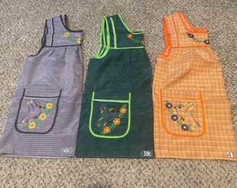 Mexican Apron. BIRD whit flowers. Size S and M. Traditional Apron. Mandil. Embroidered Apron….