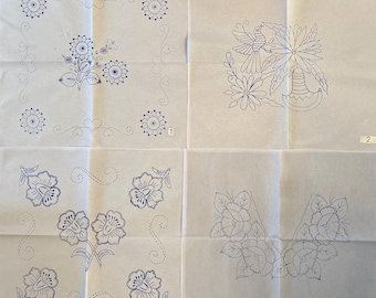 Embroidery napkins. NAPKINS 60 x 60. Servilletas para Bordar. Different designs.