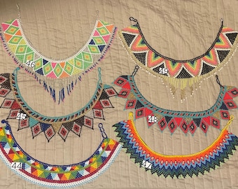 Beautiful Handmade chaquira necklace. Indigenous necklace. Mexican beaded necklace.