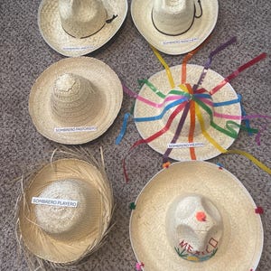 Mexican Hats. Dance of the Old Men. Cowboy hat. Veracruz Hat. Pastor Hat. Playero Hat. Motitas Hat.