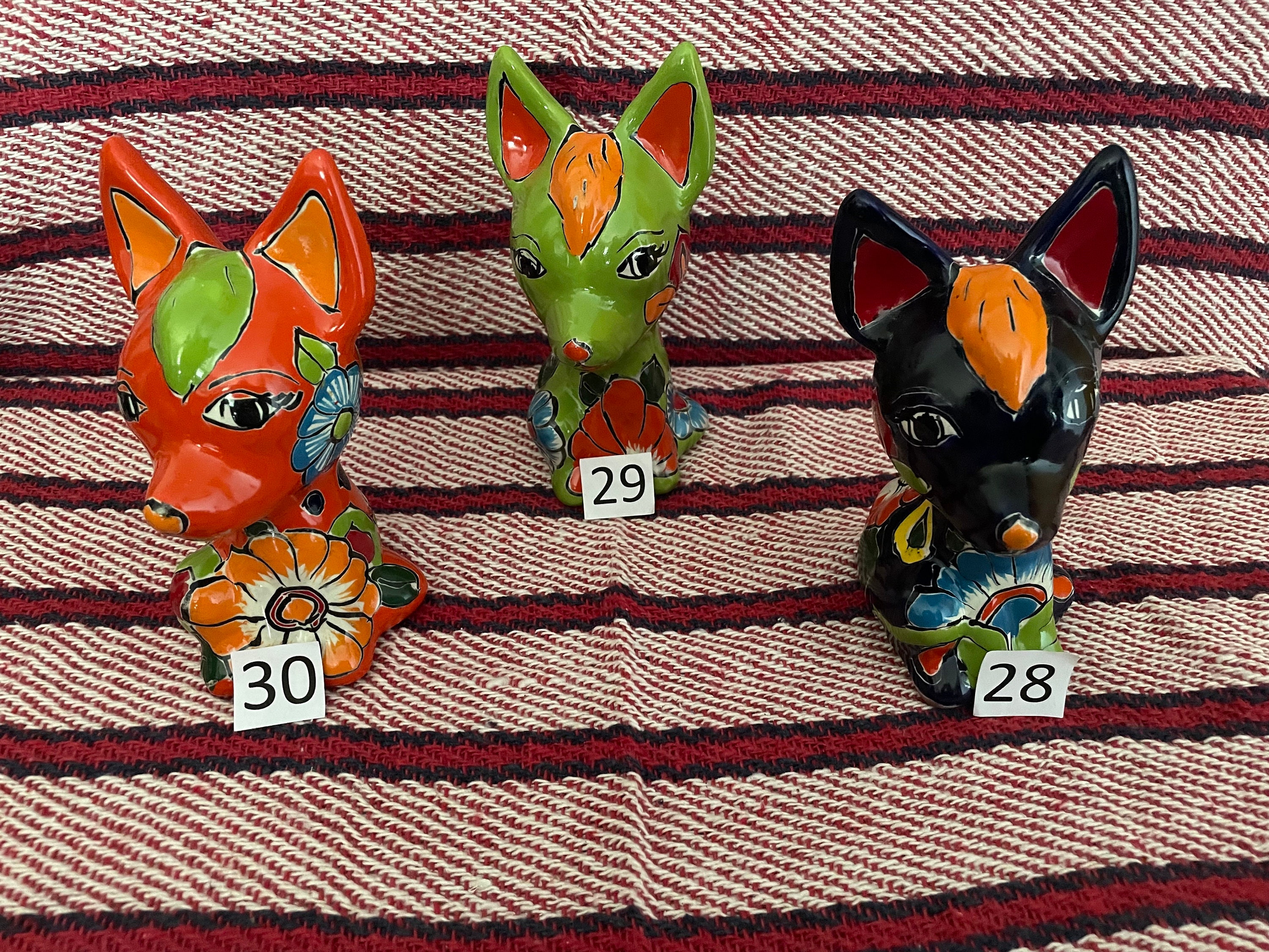 Mexican Ceramic. Ceramic Xolo. Mexican Xolo Figurine. Hand Painted