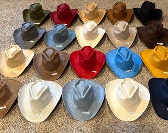Mexican hat. MEDIUM WESTERN (ARROW) wide brim cowboy. Vegan Suede hats.