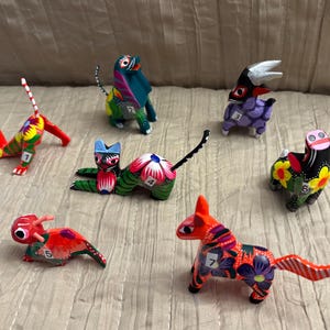 Mini alebrijes I. Alebrijes Oaxaca. Alebrijes Cat. Dog. Rabbit. Turtle. Fish. etc.