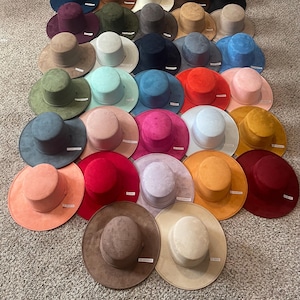 Mexican hat. LARGE CORDOBES MODEL. Hat with a flat brim. Vegan suede hat