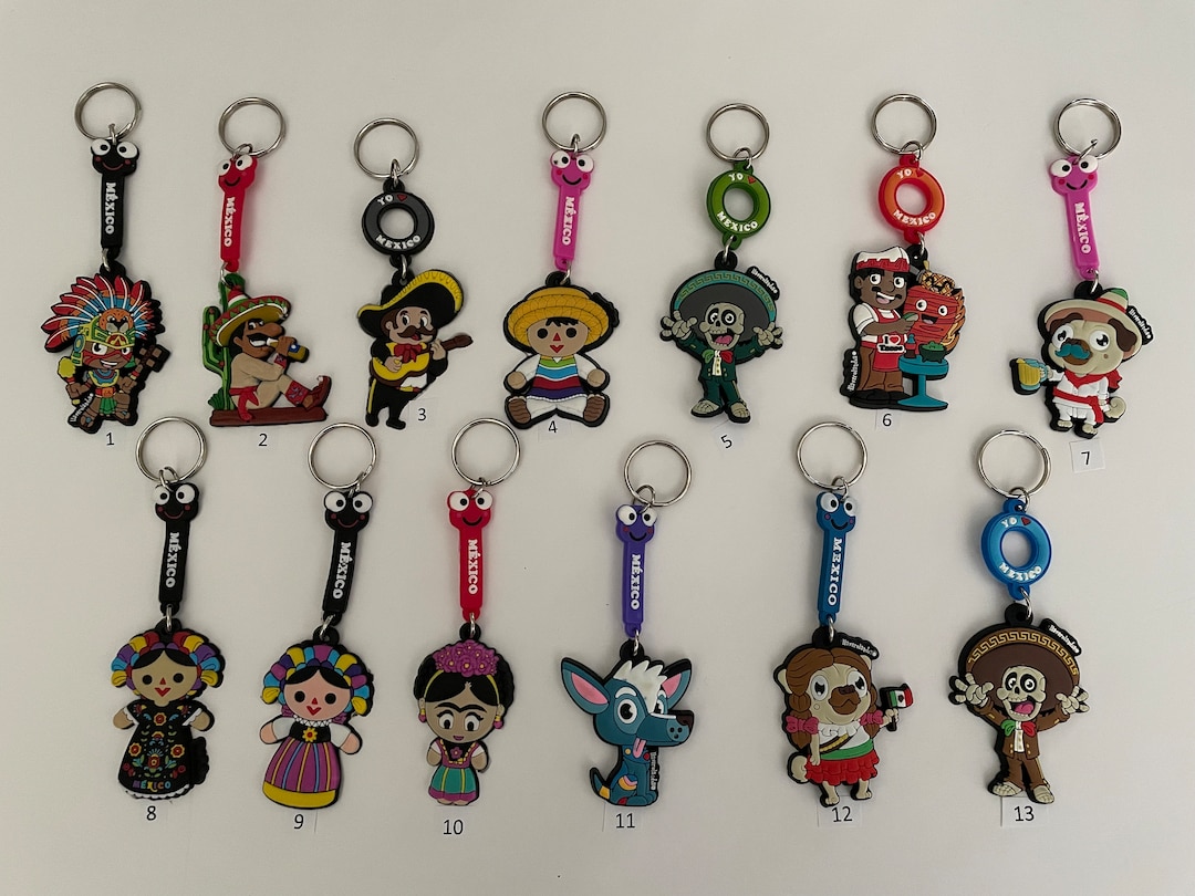 Mexican Keychains. Latex Keychains. Xolo. Frida. Lele. Etsy