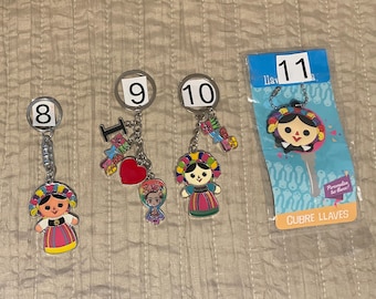 Mexican Keychains. KEYCHAIN Lele Doll, Frida. KEY COVER Lele.