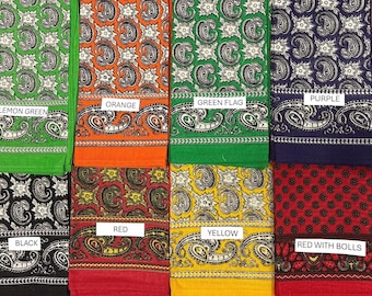 PALEACATES Mexican Bandanas. Set 2 BANDANAS. Traditional colors.