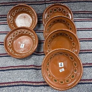 Mexican Clay. Set of 4 Plates of 7” Set of 2 Plates 7" pozole plate.