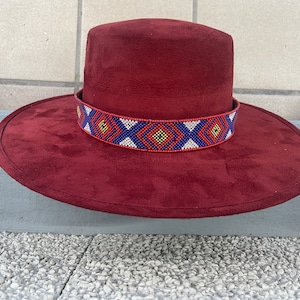 Chapeau mexicain. Fait main en daim. Modèle CORDOBE. Taille L. Chapeau à bord plat. Bonnet avec toquilla en solde image 7