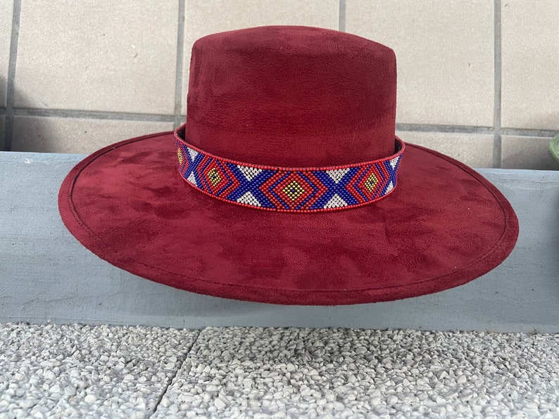 Mexican hat. Handmade in suede. CORDOBES Model. Size L. Hat with a flat brim. Hat with toquilla on sale image 7