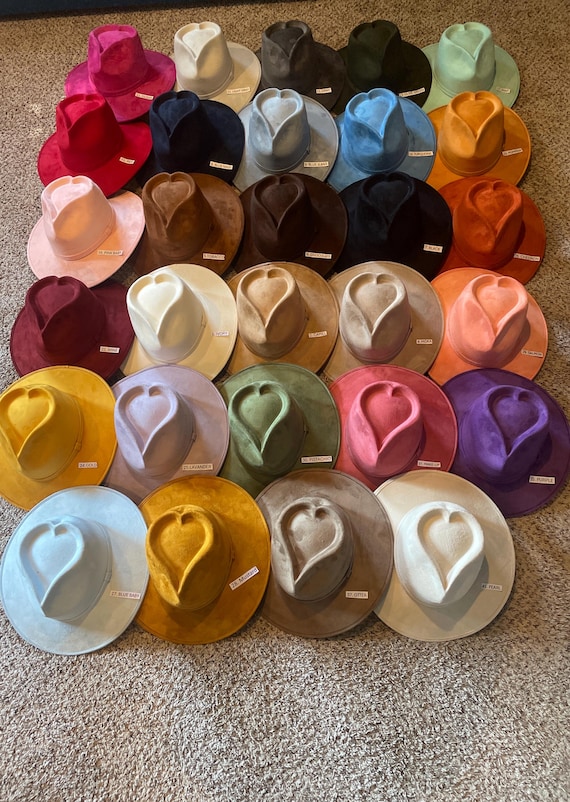 Mexican hat. LOVE IT or HEART. Size: M. Hat with a folded brim. Vegan suede.