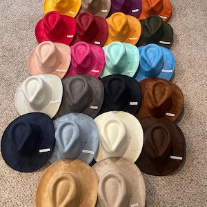 Mexican hat. LARGE BILLY model. Cowboy-style hat with folded brim. Vegan suede.