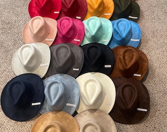 Mexican hat. LARGE BILLY model. Cowboy-style hat with folded brim. Vegan suede.