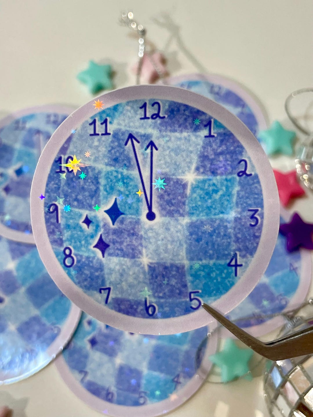 Mini Sticker Clock Clock Sticker / Discoball Sticker - Etsy