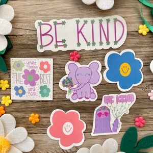 Be Kind Sticker Pack / Variety Sticker Pack / Waterproof Stickers / Water bottle Stickers / Laptop Stickers / Be Kind Collection