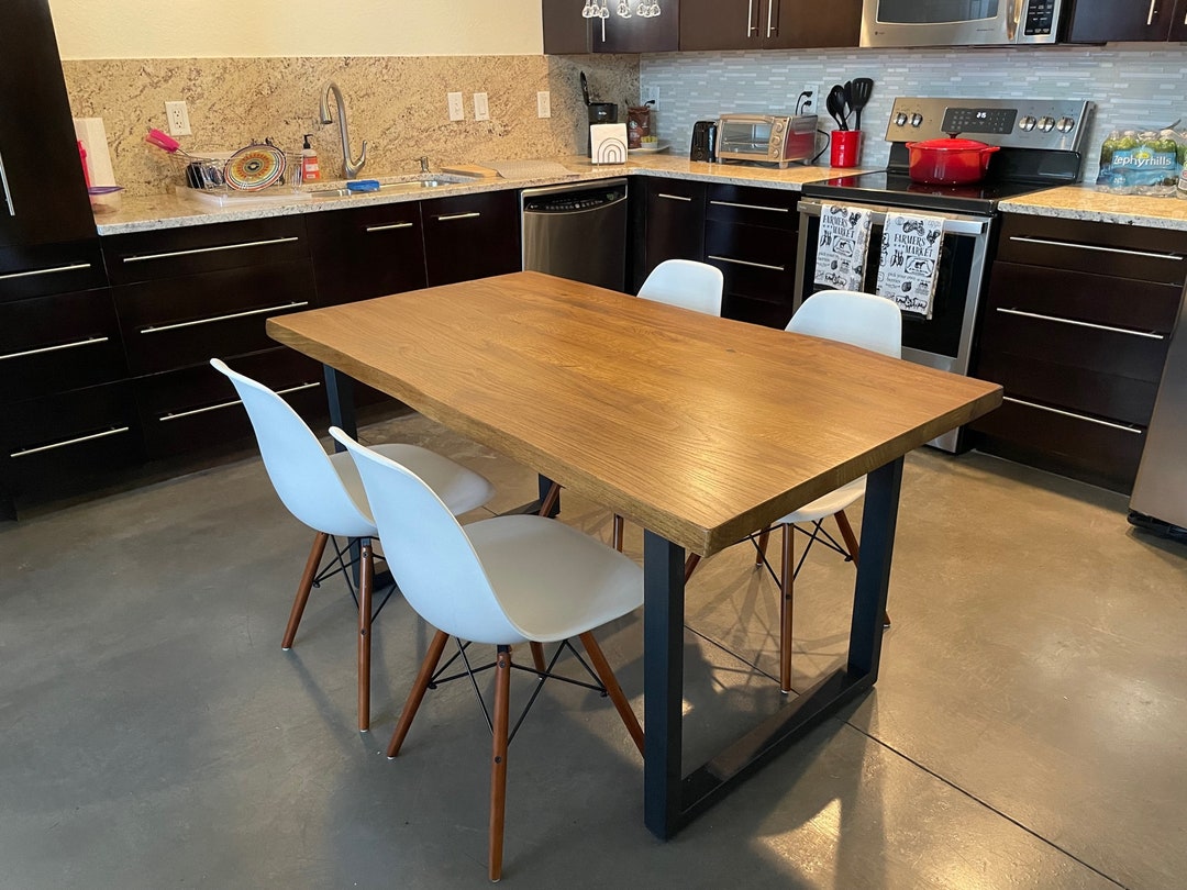 Living Edge Oak Dining Table, Handmade Kitchen Table, Dining Room