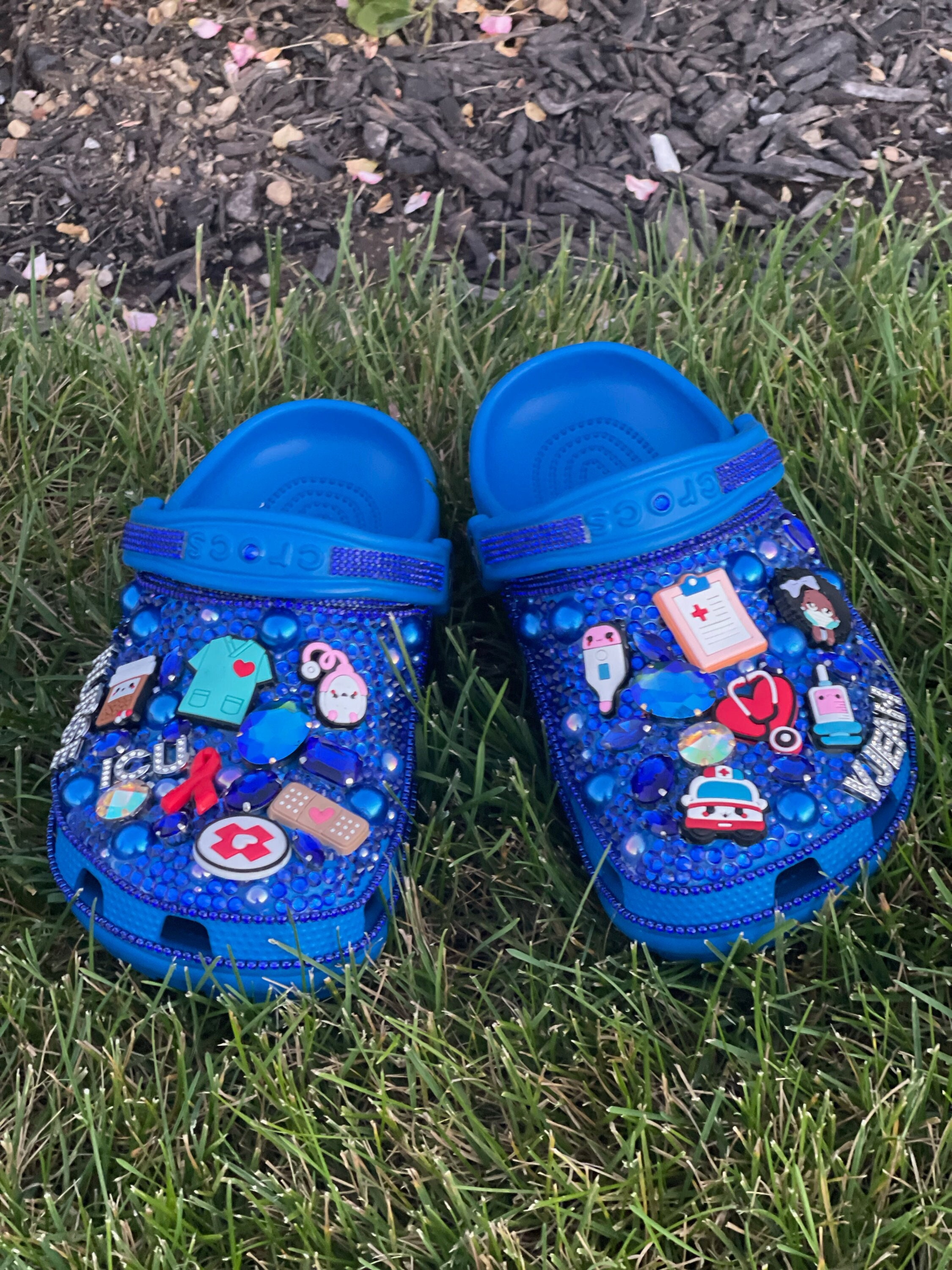 Custom Bling Adult Crocs – Nursing at Your Fingertips